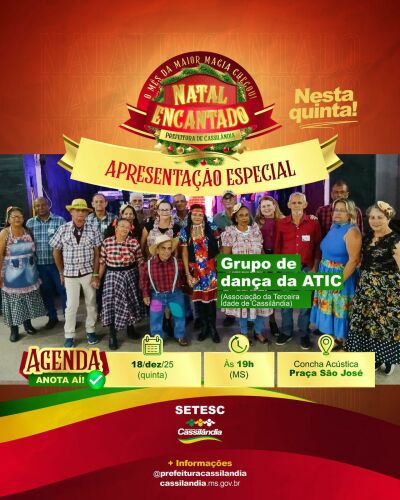 Imagem da notícia Grupo da Terceira Idade se apresenta no Natal Encantado de Cassilândia nesta quinta-feira